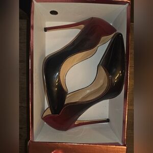 Elegant Black and Burgundy Women's Heels